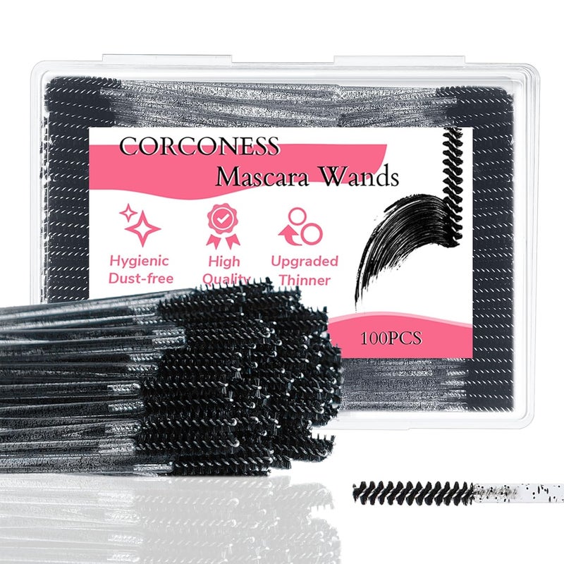 Corconess 100Pcs Mini Spoolies For Eyelash Extensions,Disposable Lash Spoolies Micro Eyebrow Brush Eyelash Spoolies Mascara Wands Lash Tech Supplies - Image 1